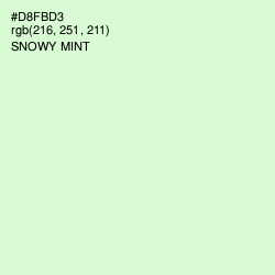 #D8FBD3 - Snowy Mint Color Image