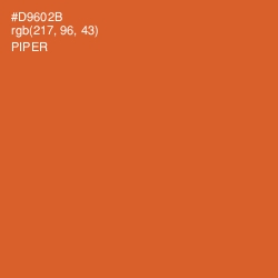 #D9602B - Piper Color Image