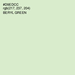 #D9EDCC - Beryl Green Color Image