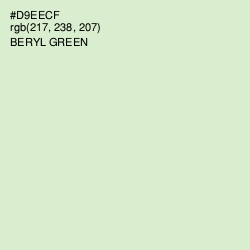 #D9EECF - Beryl Green Color Image