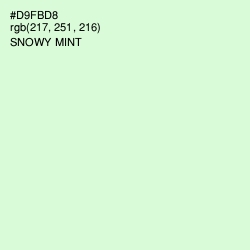 #D9FBD8 - Snowy Mint Color Image