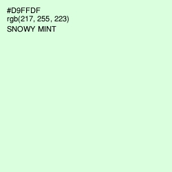 #D9FFDF - Snowy Mint Color Image