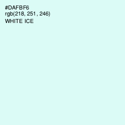 #DAFBF6 - White Ice Color Image