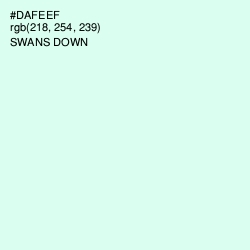 #DAFEEF - Swans Down Color Image