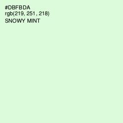 #DBFBDA - Snowy Mint Color Image