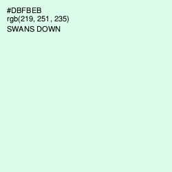 #DBFBEB - Swans Down Color Image