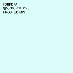 #DBFDFA - Frosted Mint Color Image