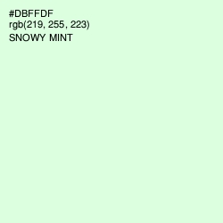 #DBFFDF - Snowy Mint Color Image