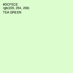 #DCFECE - Tea Green Color Image