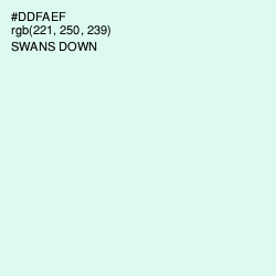 #DDFAEF - Swans Down Color Image