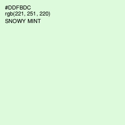 #DDFBDC - Snowy Mint Color Image