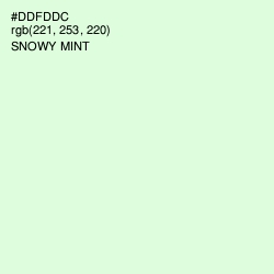 #DDFDDC - Snowy Mint Color Image