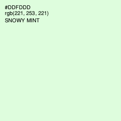 #DDFDDD - Snowy Mint Color Image