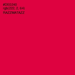 #DE0240 - Razzmatazz Color Image