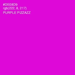 #DE08D9 - Purple Pizzazz Color Image