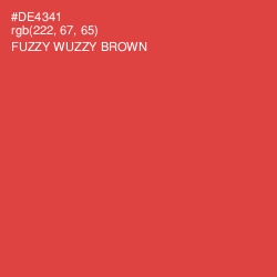 #DE4341 - Fuzzy Wuzzy Brown Color Image