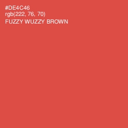 #DE4C46 - Fuzzy Wuzzy Brown Color Image
