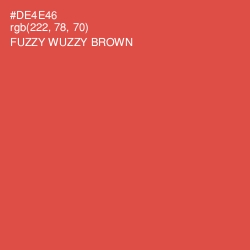 #DE4E46 - Fuzzy Wuzzy Brown Color Image