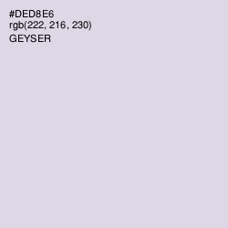 #DED8E6 - Geyser Color Image