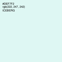 #DEF7F2 - Iceberg Color Image