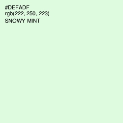 #DEFADF - Snowy Mint Color Image