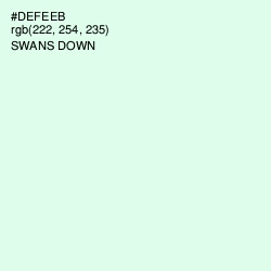 #DEFEEB - Swans Down Color Image