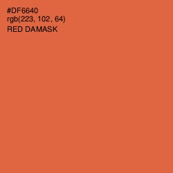 #DF6640 - Red Damask Color Image