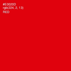 #E0020D - Red Color Image