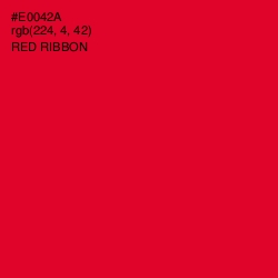 #E0042A - Red Ribbon Color Image