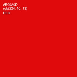 #E00A0D - Red Color Image