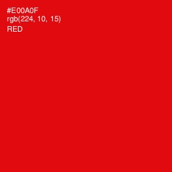 #E00A0F - Red Color Image