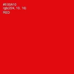 #E00A10 - Red Color Image