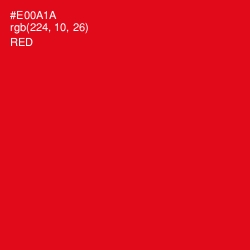 #E00A1A - Red Color Image