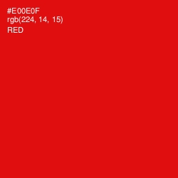 #E00E0F - Red Color Image