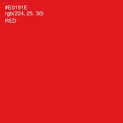 #E0191E - Red Color Image