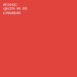 #E0443C - Cinnabar Color Image