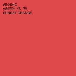 #E0494C - Sunset Orange Color Image