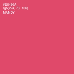 #E0496A - Mandy Color Image