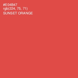 #E04B47 - Sunset Orange Color Image