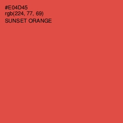 #E04D45 - Sunset Orange Color Image