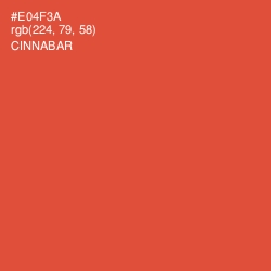 #E04F3A - Cinnabar Color Image