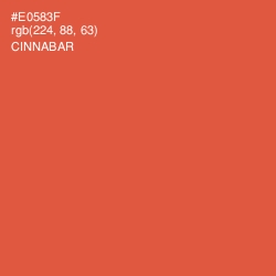#E0583F - Cinnabar Color Image