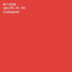 #E1403B - Cinnabar Color Image