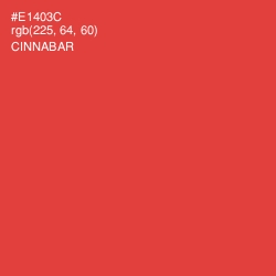 #E1403C - Cinnabar Color Image