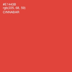 #E1443B - Cinnabar Color Image