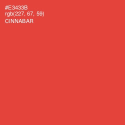 #E3433B - Cinnabar Color Image