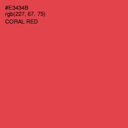 #E3434B - Coral Red Color Image