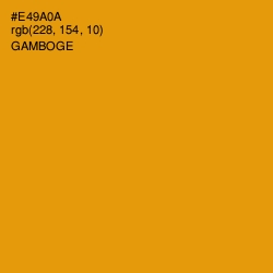 #E49A0A - Gamboge Color Image