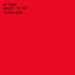 #E70A22 - Torch Red Color Image