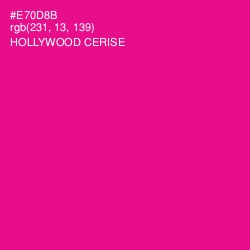 #E70D8B - Hollywood Cerise Color Image